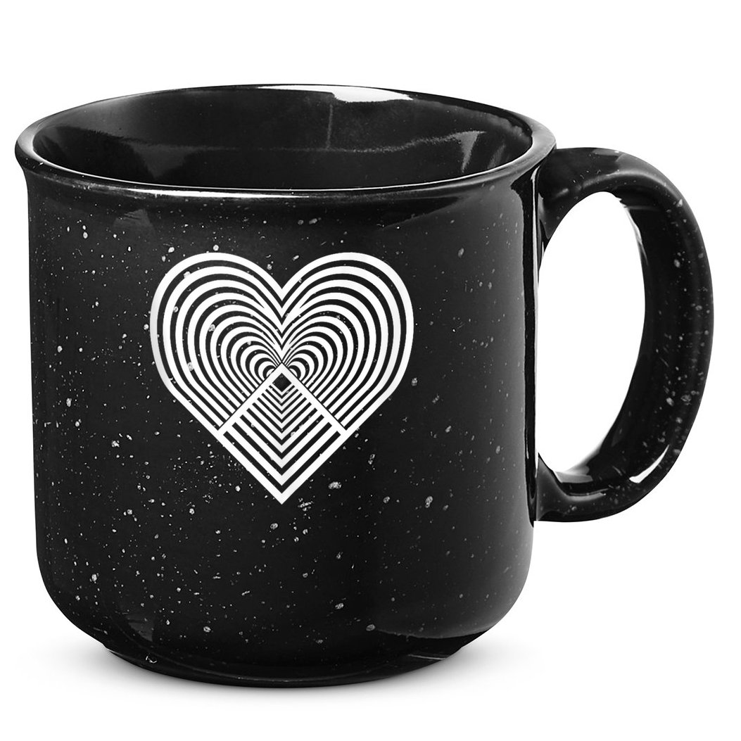 Zen Heart - Find Your Calm. Mindful Inner Peace Love Symbol 15oz Campfire Ceramic Mug
