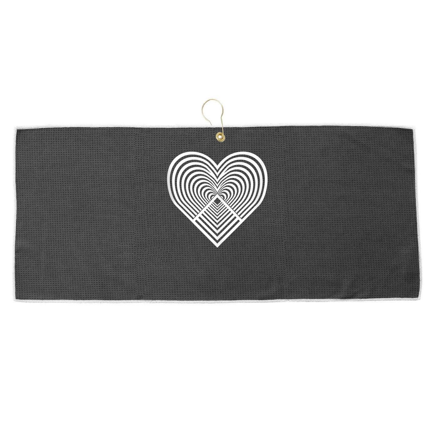 Zen Heart - Find Your Calm. Mindful Inner Peace Love Symbol Large Microfiber Waffle Golf Towel
