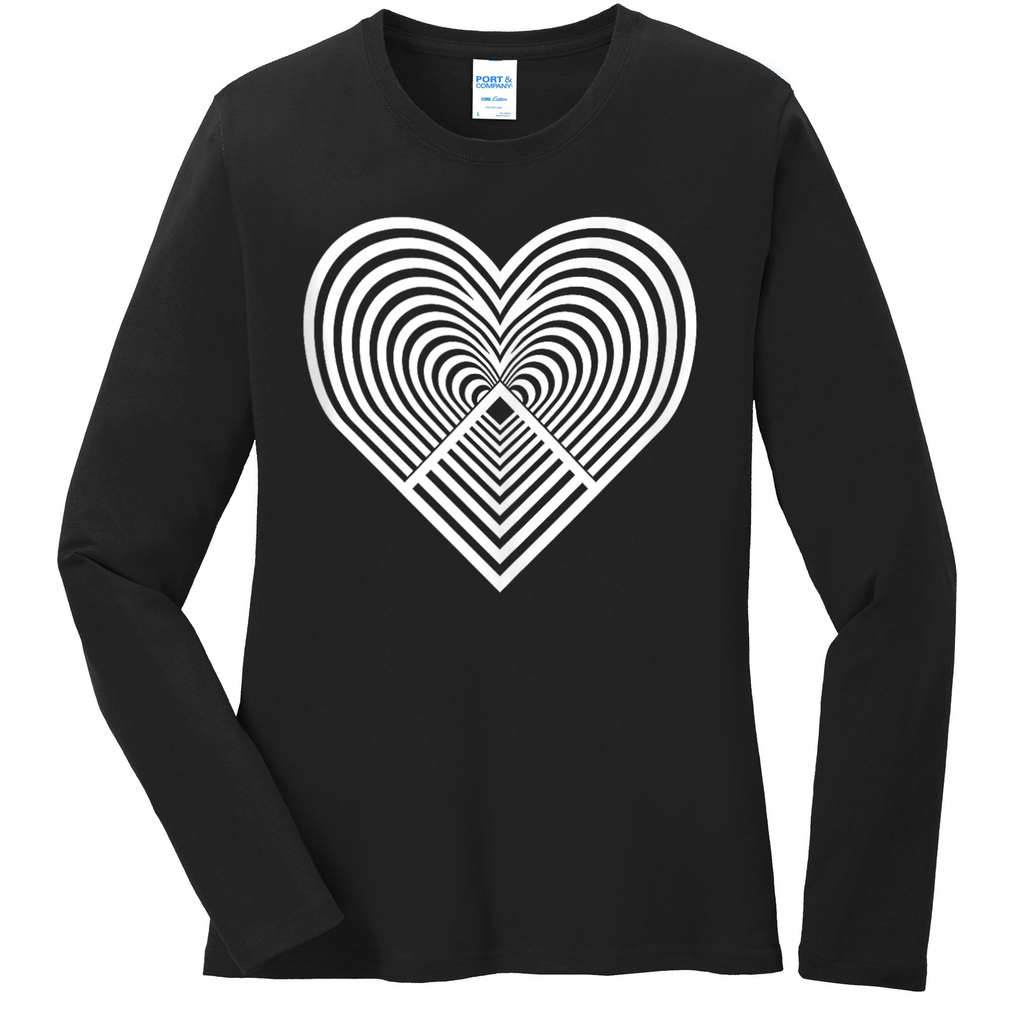 Zen Heart - Find Your Calm. Mindful Inner Peace Love Symbol Ladies Long Sleeve Shirt