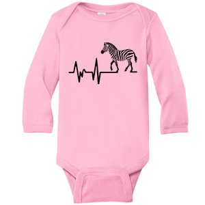 Zebra Heartbeat Graphic Baby Long Sleeve Bodysuit