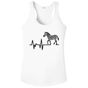 Zebra Heartbeat Graphic Ladies PosiCharge Competitor Racerback Tank