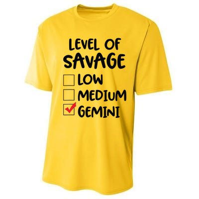 Zodiac Horoscope Gemini Level Of Savage Pun Funny Gift Performance Sprint T-Shirt