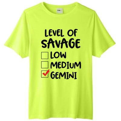 Zodiac Horoscope Gemini Level Of Savage Pun Funny Gift Tall Fusion ChromaSoft Performance T-Shirt