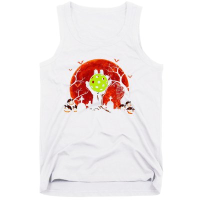 Zombie Hand Holding Pickleball Ball Zombie Halloween Tank Top