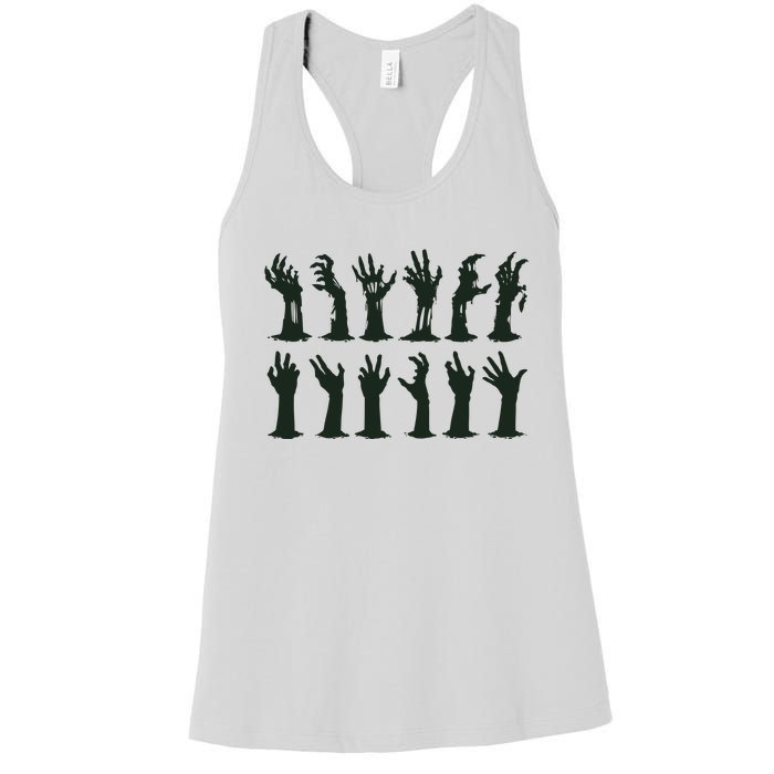 Zombie Hands Zombie Fingers Funny Halloween Women's Racerback Tank