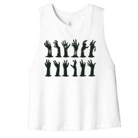 Zombie Hands Zombie Fingers Funny Halloween Women's Racerback Cropped Tank