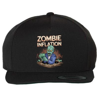 Zombie Inflation Finance And Economics Halloween Wool Snapback Cap