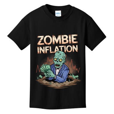 Zombie Inflation Finance And Economics Halloween Kids T-Shirt
