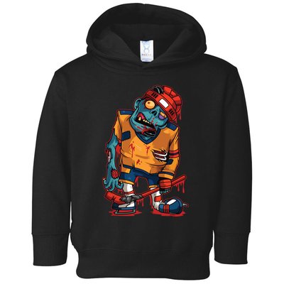 Zombie Ice Hockey Player Halloween Trick Or Treating Gift Toddler Hoodie