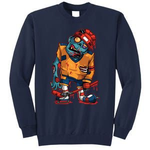 Zombie Ice Hockey Player Halloween Trick Or Treating Gift Tall Sweatshirt