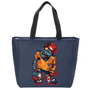 Zombie Ice Hockey Player Halloween Trick Or Treating Gift Zip Tote Bag