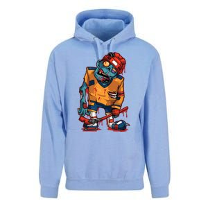 Zombie Ice Hockey Player Halloween Trick Or Treating Gift Unisex Surf Hoodie