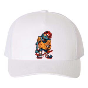 Zombie Ice Hockey Player Halloween Trick Or Treating Gift Yupoong Adult 5-Panel Trucker Hat