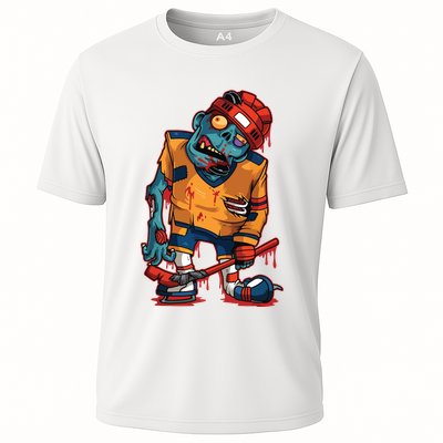 Zombie Ice Hockey Player Halloween Trick Or Treating Gift Performance Shirt