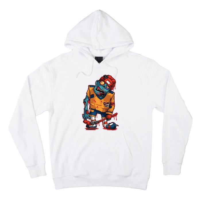 Zombie Ice Hockey Player Halloween Trick Or Treating Gift Hoodie