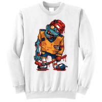 Zombie Ice Hockey Player Halloween Trick Or Treating Gift Sweatshirt