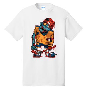 Zombie Ice Hockey Player Halloween Trick Or Treating Gift Tall T-Shirt