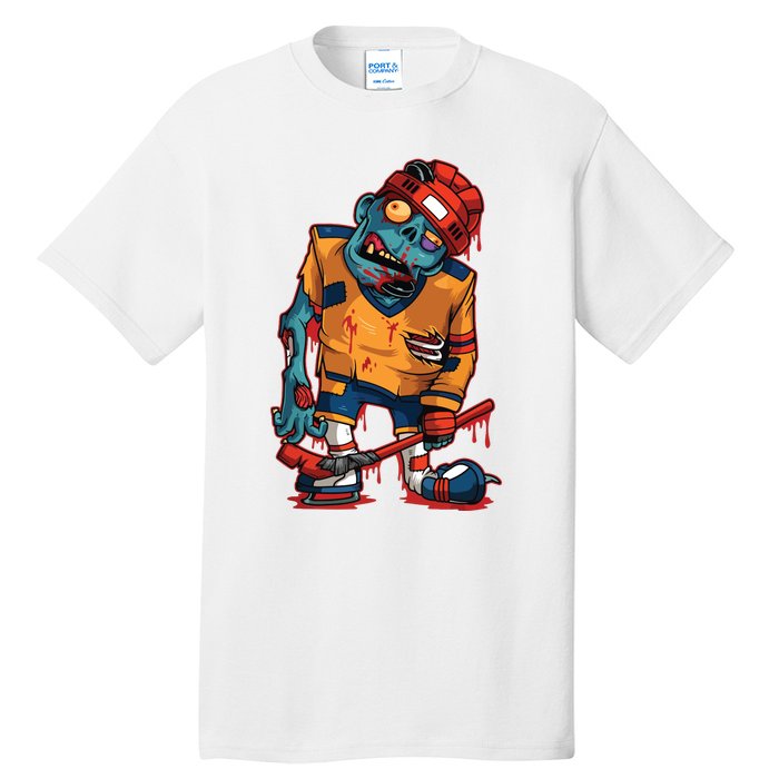 Zombie Ice Hockey Player Halloween Trick Or Treating Gift Tall T-Shirt