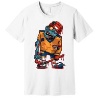 Zombie Ice Hockey Player Halloween Trick Or Treating Gift Premium T-Shirt