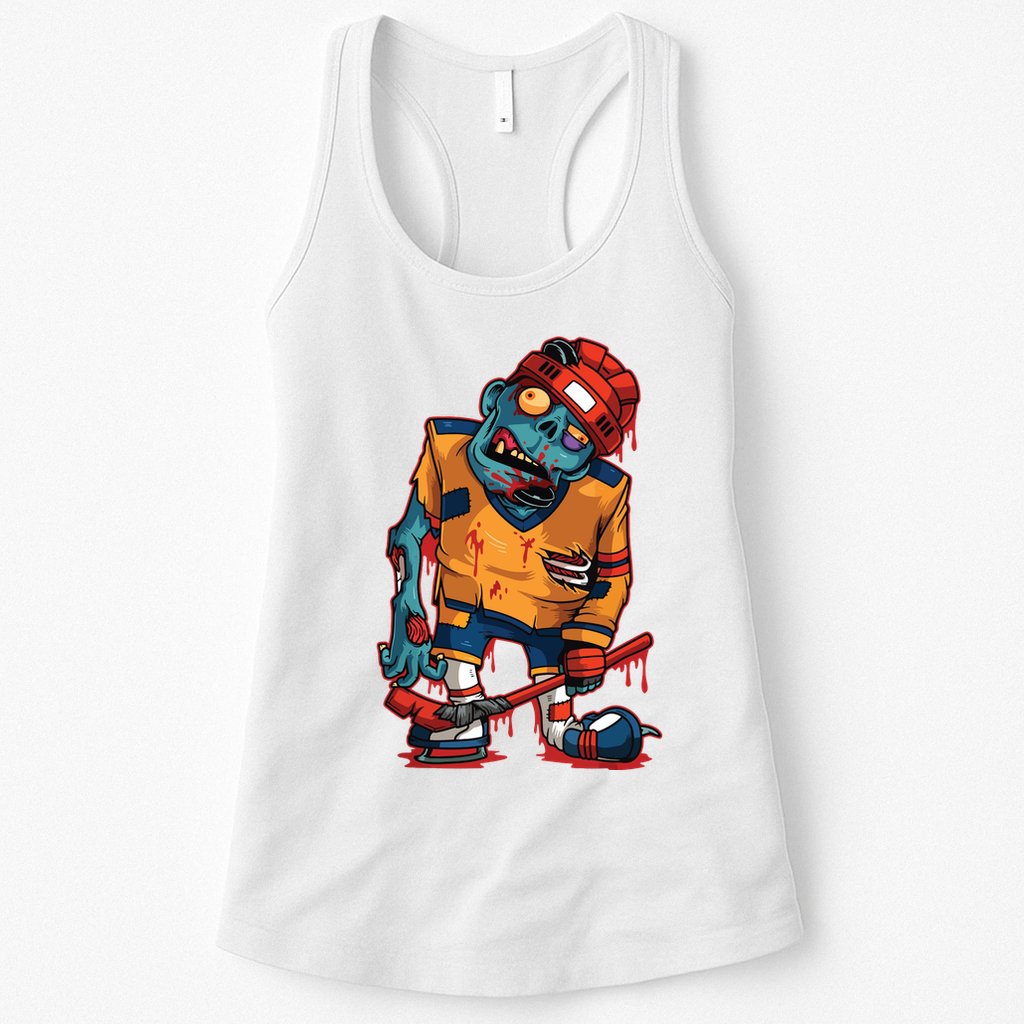 Zombie Ice Hockey Player Halloween Trick Or Treating Gift Womens Tank Top