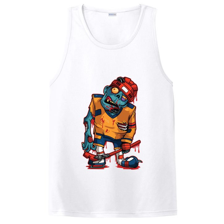 Zombie Ice Hockey Player Halloween Trick Or Treating Gift PosiCharge Competitor Tank