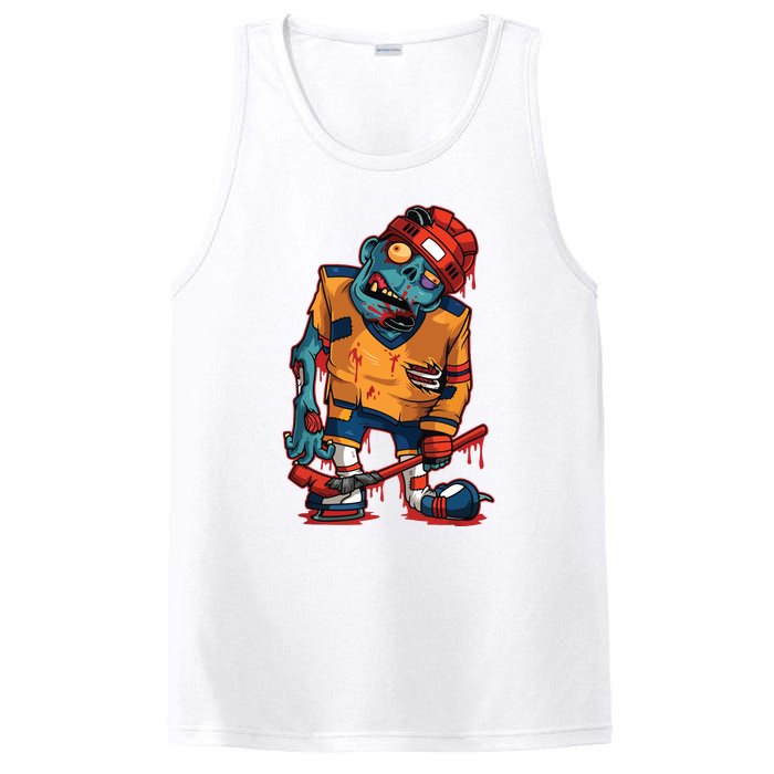 Zombie Ice Hockey Player Halloween Trick Or Treating Gift PosiCharge Competitor Tank