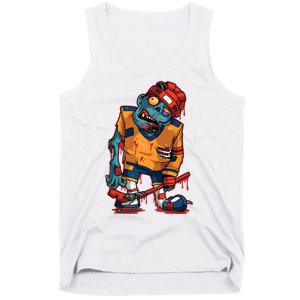 Zombie Ice Hockey Player Halloween Trick Or Treating Gift Tank Top