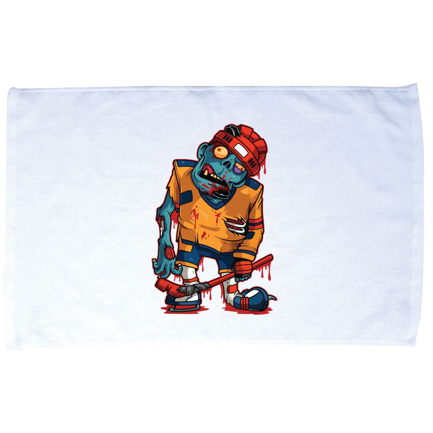 Zombie Ice Hockey Player Halloween Trick Or Treating Gift Microfiber Hand Towel