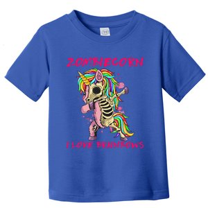 Zombiecorn I Love Brainbows Zombie Halloween Unicorn Lovers Toddler T-Shirt