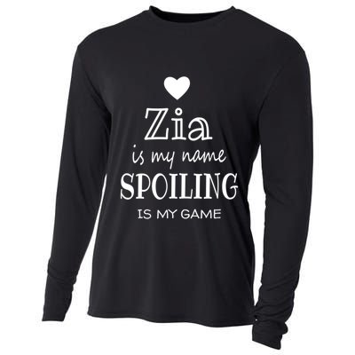 Zia Is My Name Italy Italian Aunt Mothers Day Gift Cooling Performance Long Sleeve Crew
