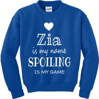 Zia Is My Name Italy Italian Aunt Mothers Day Gift Kids Sweatshirt