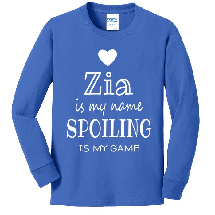 Zia Is My Name Italy Italian Aunt Mothers Day Gift Kids Long Sleeve Shirt