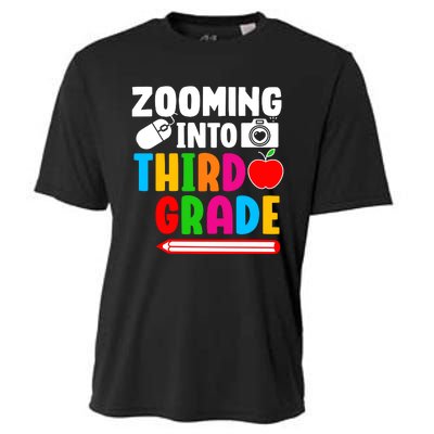 Zomming Into Third Grade 3rd Grade Teacher Student Learning Cooling Performance Crew T-Shirt