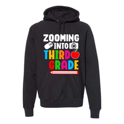 Zomming Into Third Grade 3rd Grade Teacher Student Learning Premium Hoodie