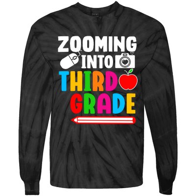 Zomming Into Third Grade 3rd Grade Teacher Student Learning Tie-Dye Long Sleeve Shirt