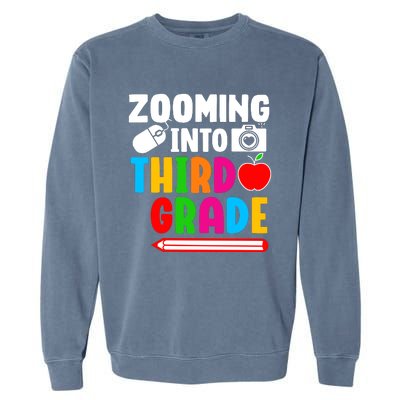 Zomming Into Third Grade 3rd Grade Teacher Student Learning Garment-Dyed Sweatshirt