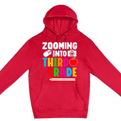 Zomming Into Third Grade 3rd Grade Teacher Student Learning Premium Pullover Hoodie