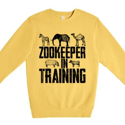 Zookeeper In Training Gift Premium Crewneck Sweatshirt