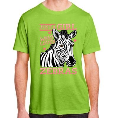 Zebra Just A Girl Who Loves Zebras Adult ChromaSoft Performance T-Shirt