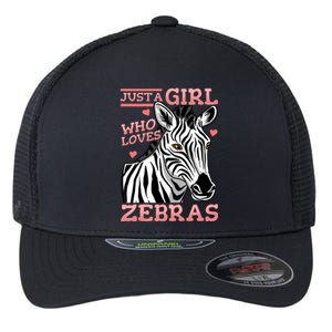 Zebra Just A Girl Who Loves Zebras Flexfit Unipanel Trucker Cap