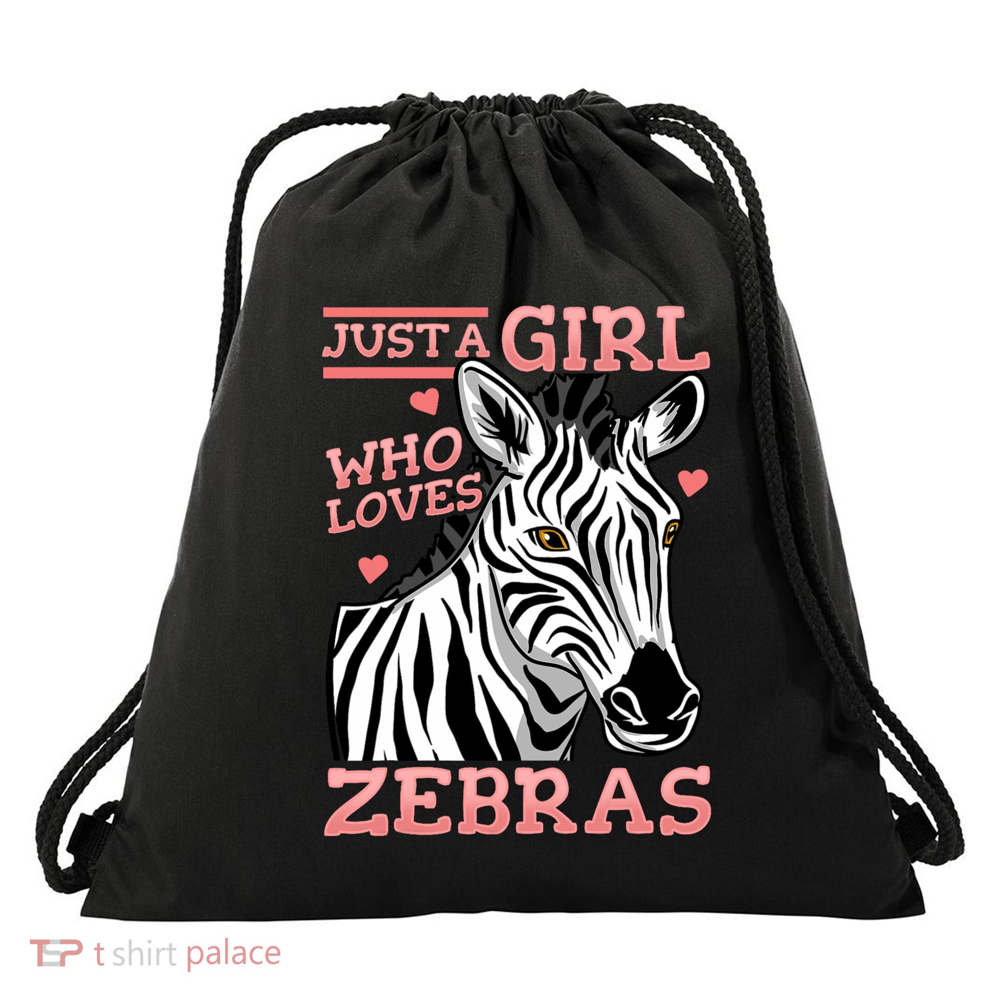 Zebra Just A Girl Who Loves Zebras Drawstring Bag