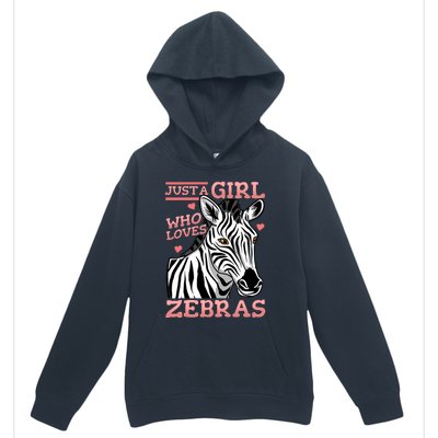 Zebra Just A Girl Who Loves Zebras Urban Pullover Hoodie