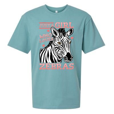 Zebra Just A Girl Who Loves Zebras Sueded Cloud Jersey T-Shirt