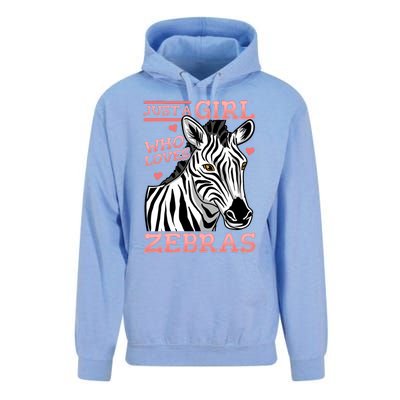 Zebra Just A Girl Who Loves Zebras Unisex Surf Hoodie