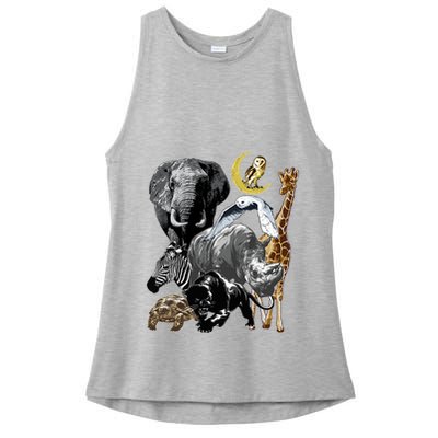 Zookeeper Jungle Animals Theme Safari Zoo Birthday Themed Ladies PosiCharge Tri-Blend Wicking Tank