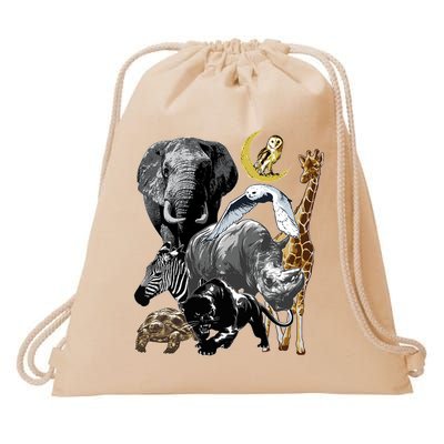 Zookeeper Jungle Animals Theme Safari Zoo Birthday Themed Drawstring Bag