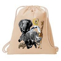 Zookeeper Jungle Animals Theme Safari Zoo Birthday Themed Drawstring Bag