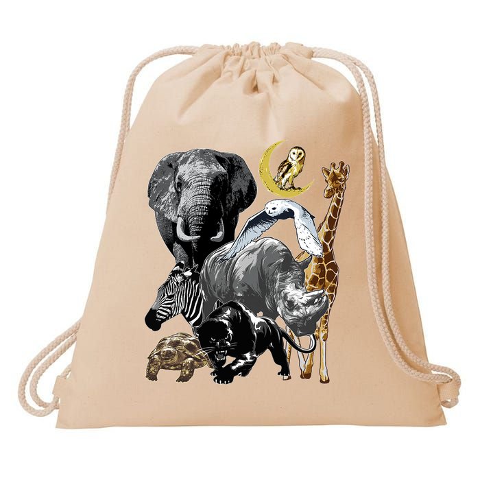 Zookeeper Jungle Animals Theme Safari Zoo Birthday Themed Drawstring Bag