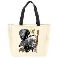 Zookeeper Jungle Animals Theme Safari Zoo Birthday Themed Zip Tote Bag