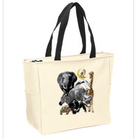 Zookeeper Jungle Animals Theme Safari Zoo Birthday Themed Zip Tote Bag